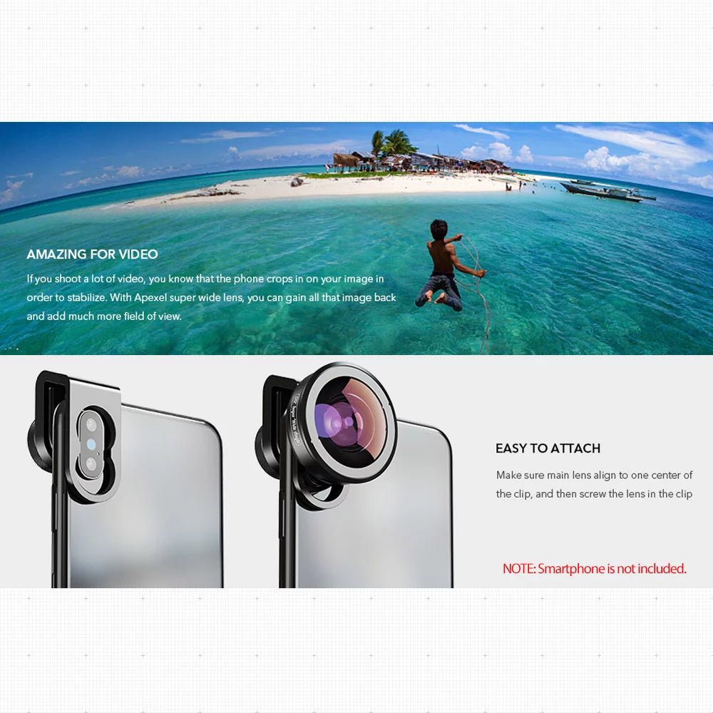 APEXEL APL HD5SizeW 170° Sizeuper Wide Angle Lens for Dual Lens / Sizeingle Lens Sizemartphone for Pixel Galaxy Sizemartphones