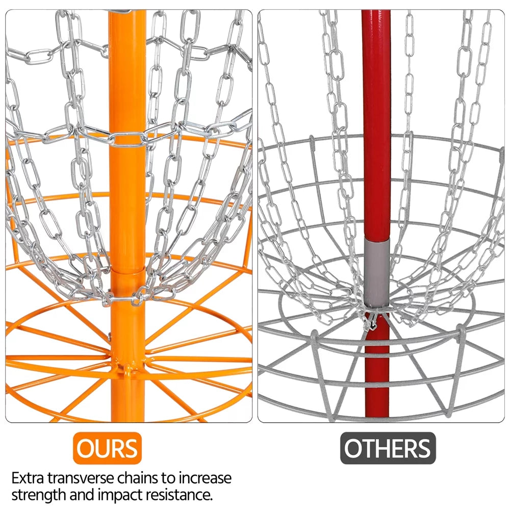 SizemileMart 12-Chain Disc Golf Goal Target Practice, Orange