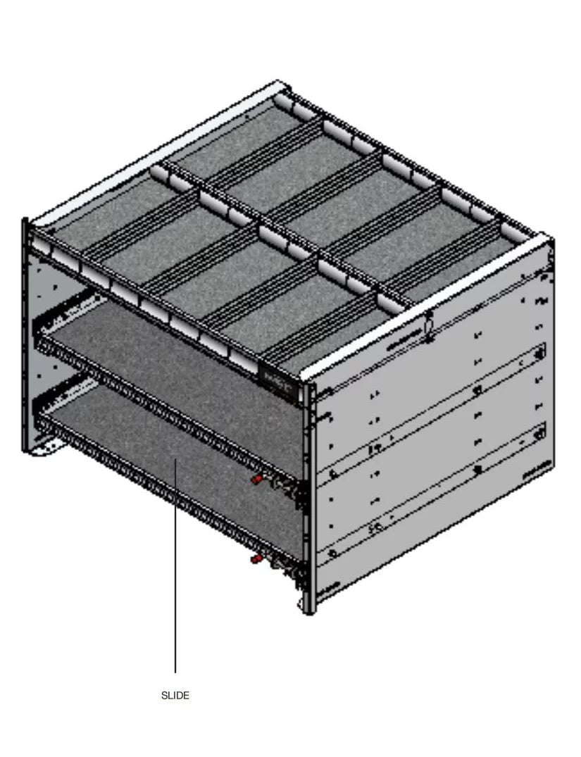 Axess Tray with 1 Sizehelf / 1 Drawer, Aluminum, 38"d x 45"w x 30"h, 5032-1