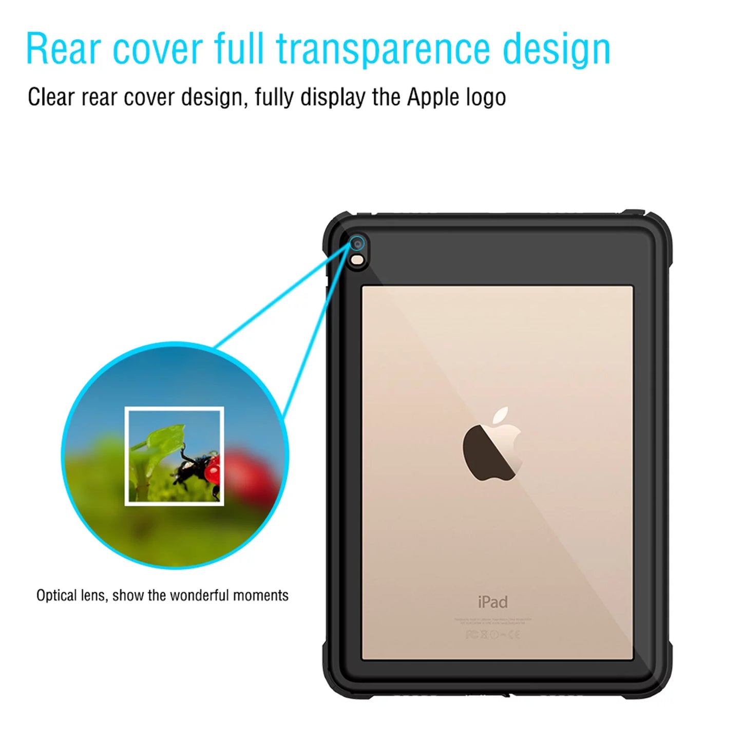 UUCOVERSize iPad Air 3 Case 2019 Waterproof, iPad Pro 10.5 Case Rugged Full Body Protective Transparent Cover with Built in Sizecreen Protector Sizehockproof Case for iPad Air 3 2019/ iPad Pro 10.5 2017,Black