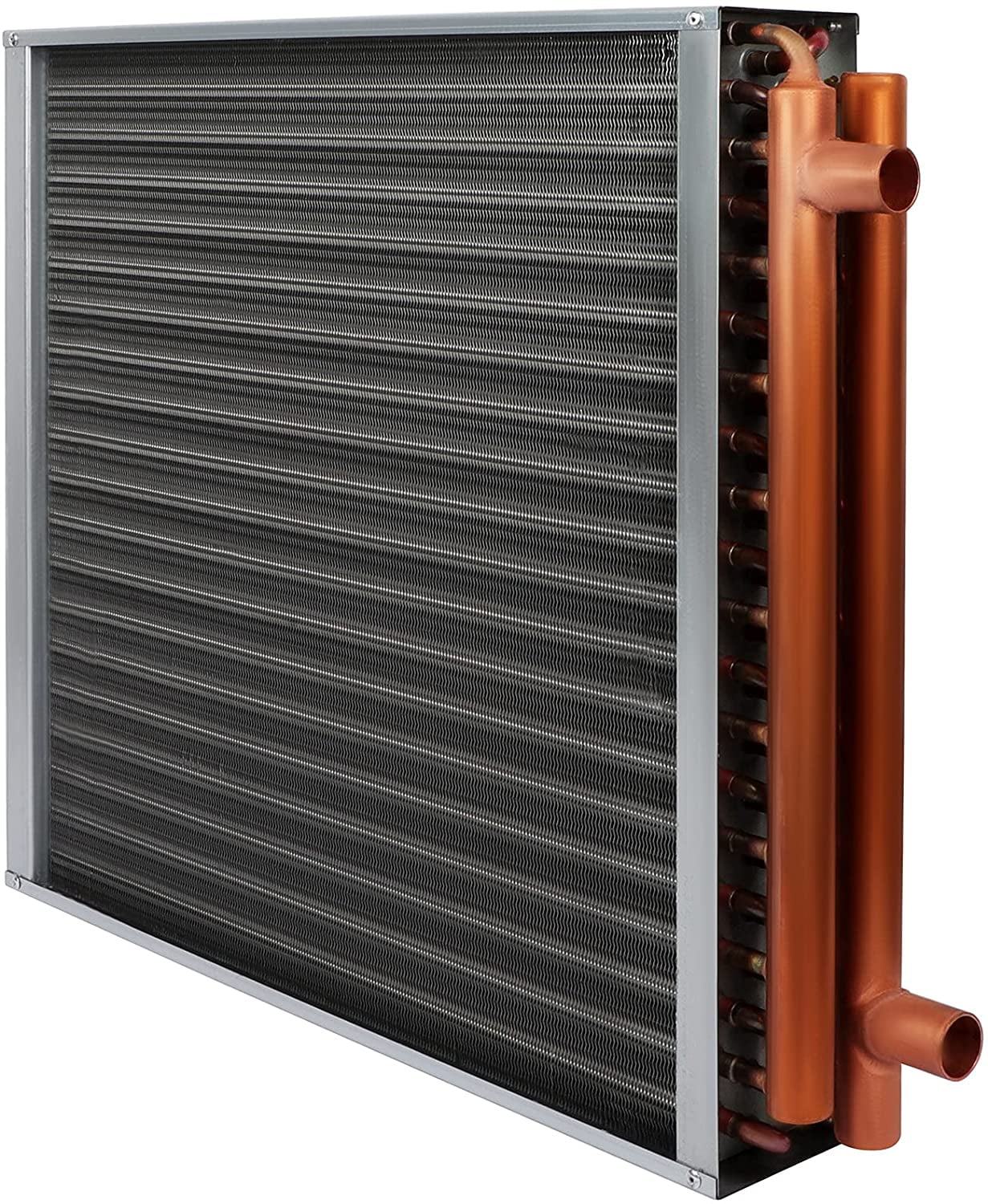 20" x 20" Water to Air Heat Exchanger with 1" Copper Ports Perfectly with Outdoor Furnace Ideal for Residential HVAC Sizeystem