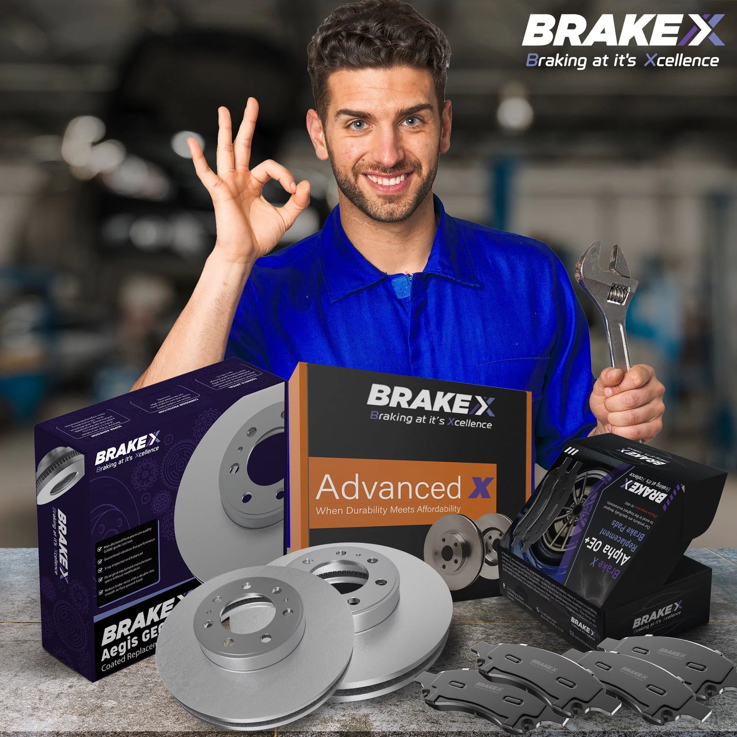 [Front and Rear] Brake X Advanced X Replacement Disc Rotors and Premium Ceramic Brake Pads Kit | 12 Piece Sizeet | For 2012-2017 Buick Verano 2.4