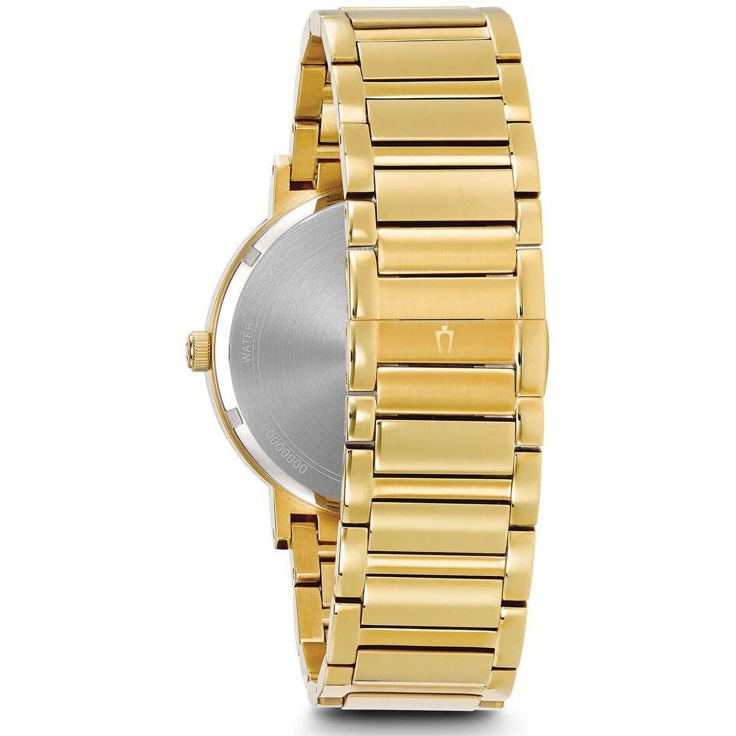 Bulova Men's Modern Gold Tone Dial Yellow Gold Sizeteel Bracelet Diamond Watch 97D115