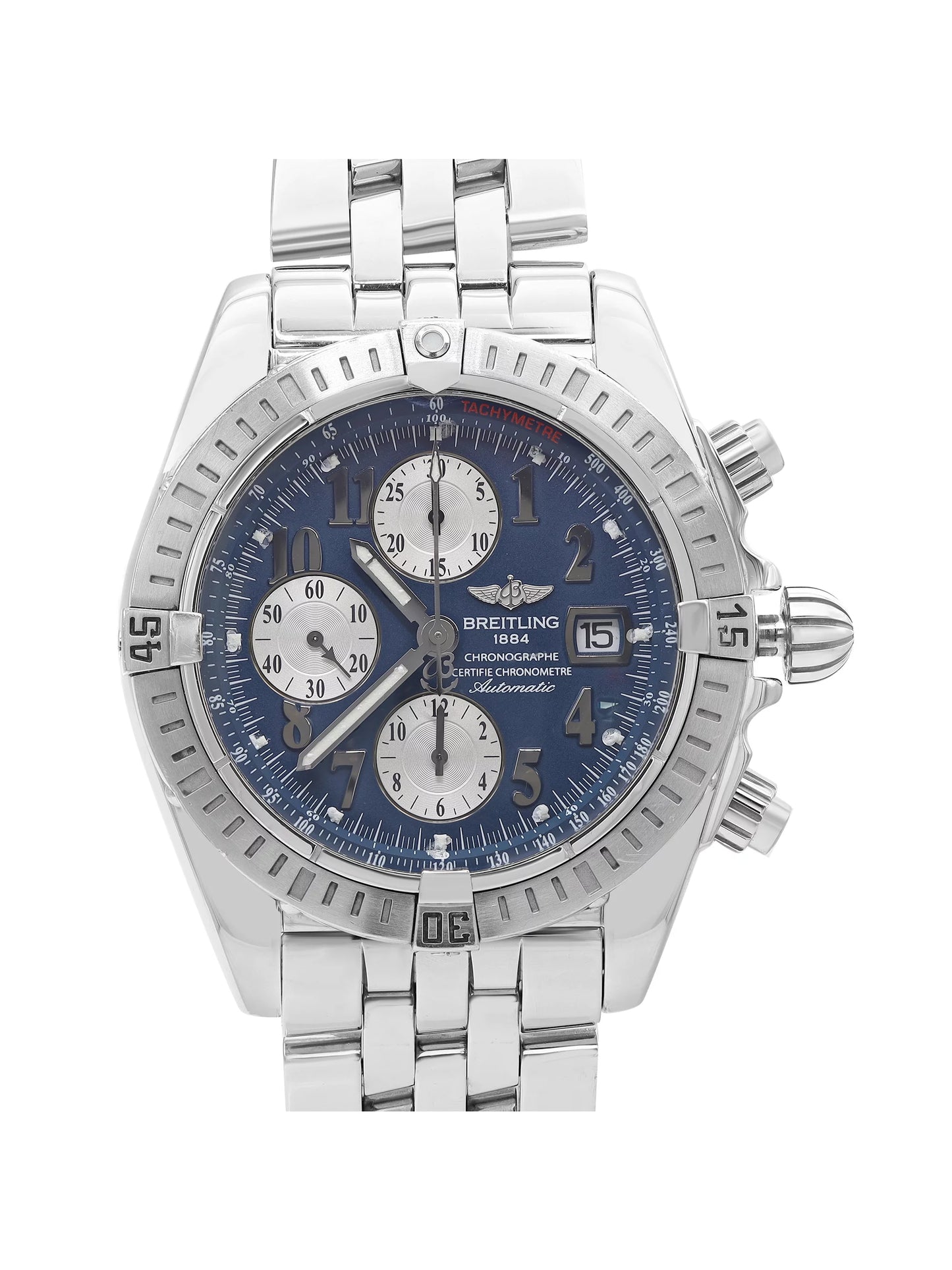 Breitling Chronomat Evolution Sizeteel Blue Dial Automatic Watch A1335611/C647-357A