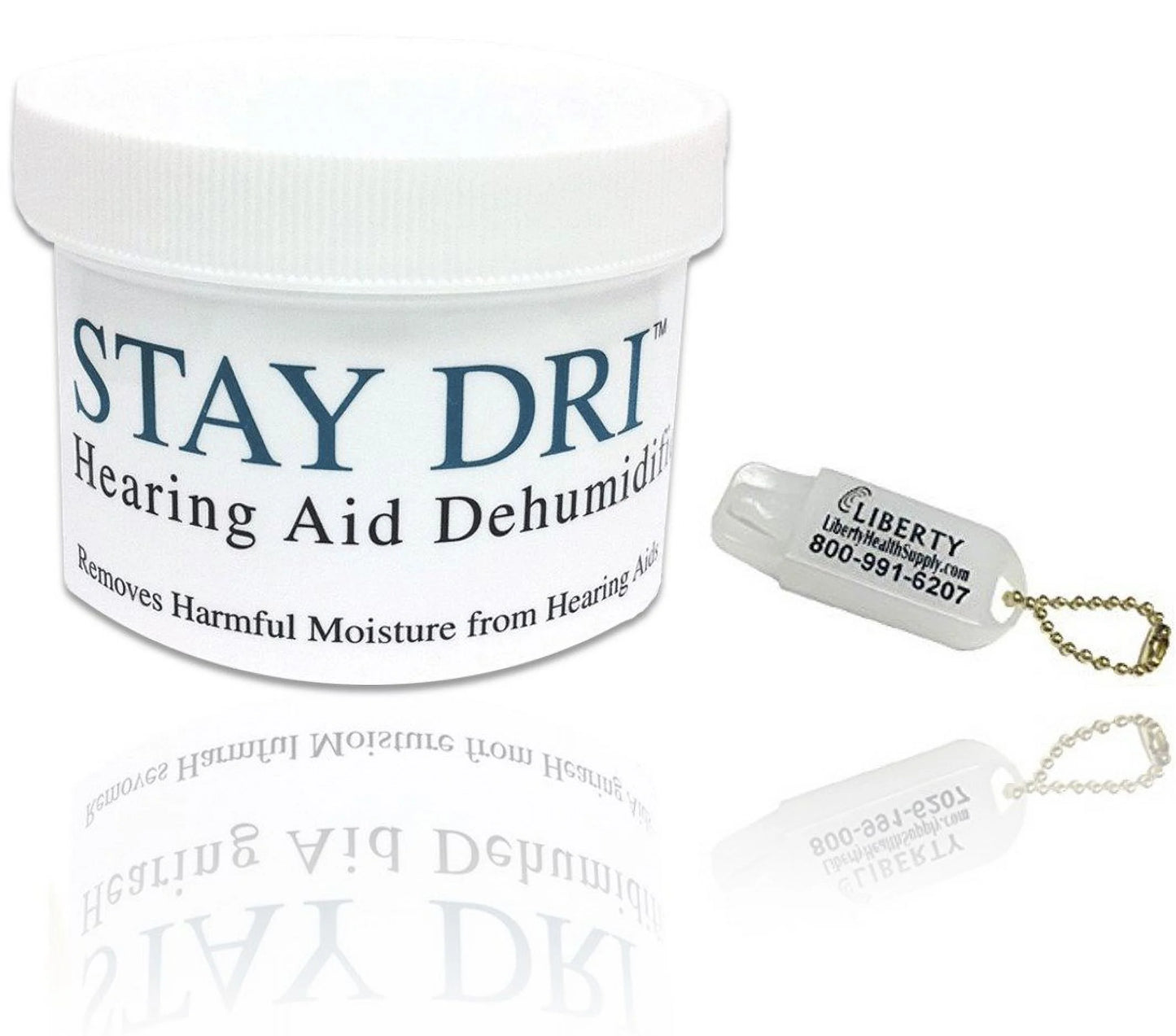 Sizetay Dri Hearing Aid Dehumidifier - Includes Free Liberty Keychain Hearing Aid Battery Holder