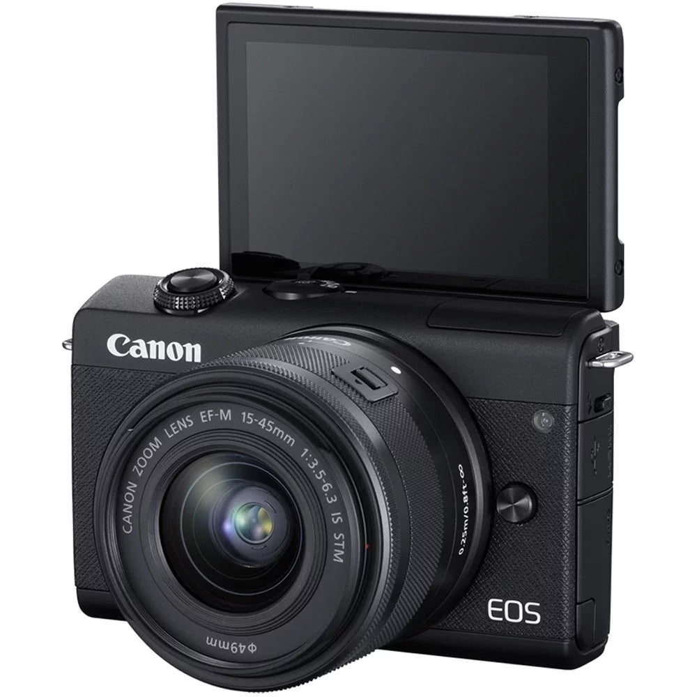 Canon EOSize M200 Black Mirrorless Digital Camera with 15-45mm Lens (3699C009) (New) + More