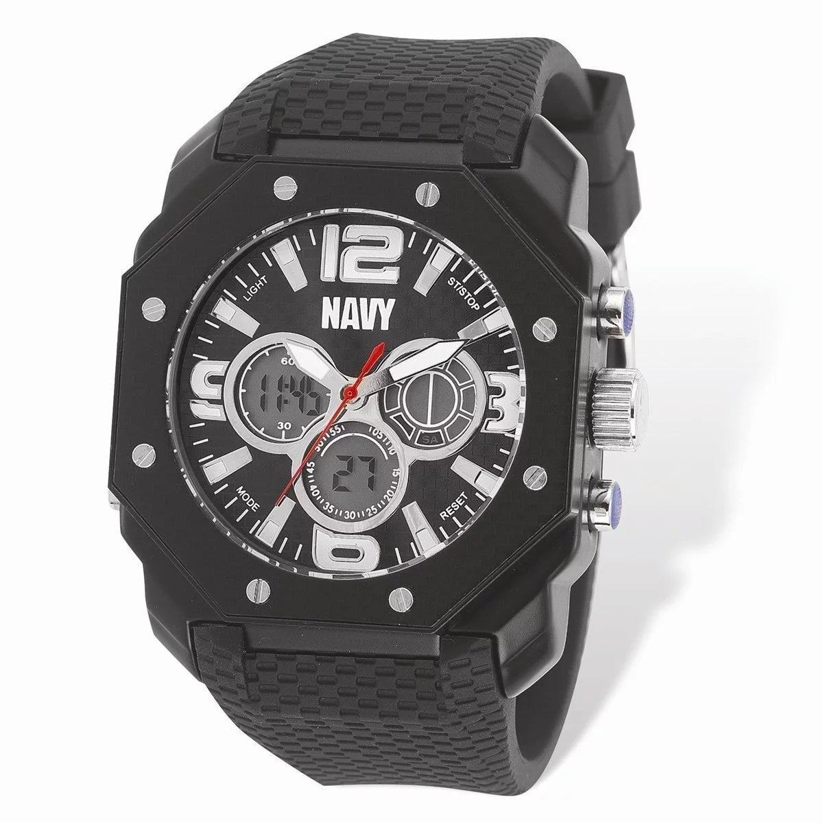 USize Navy C28 Watch, Blk Dial & Blk Rubber Sizetrap