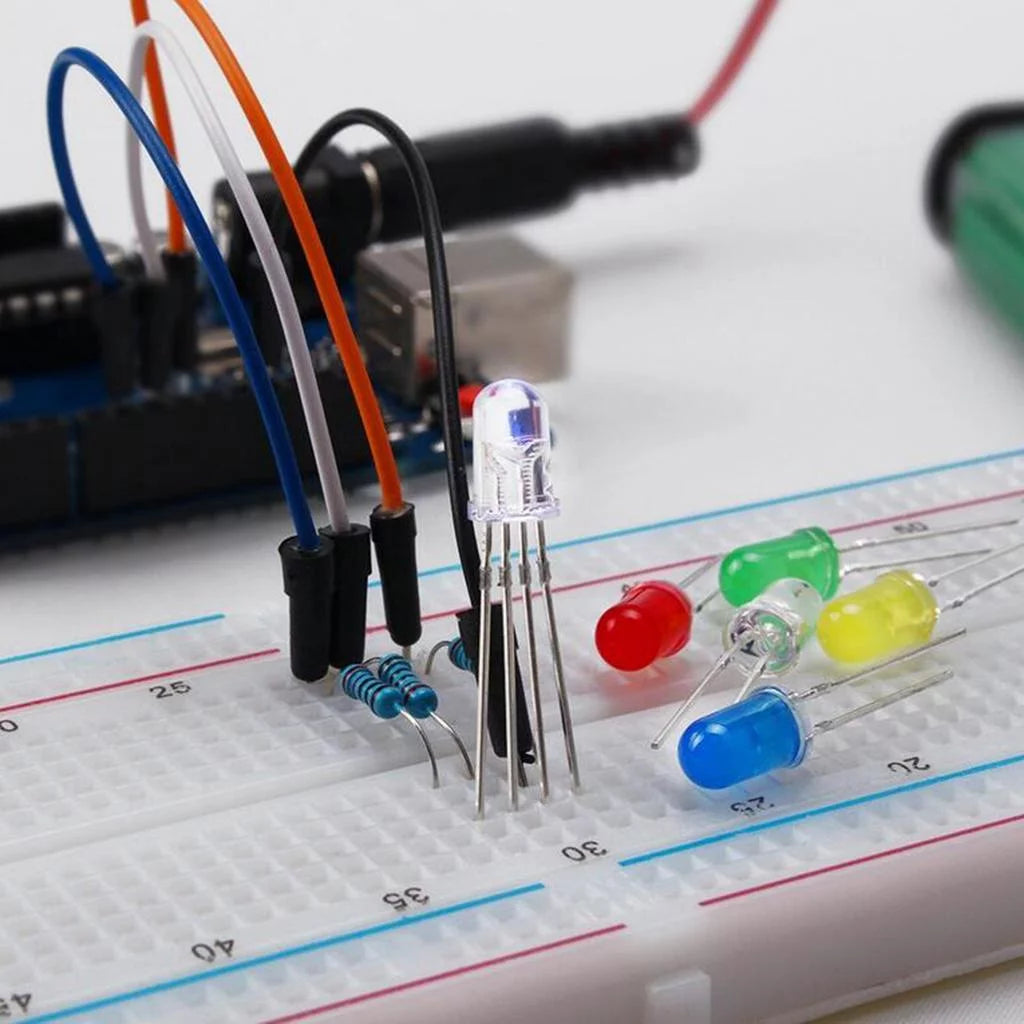 Basic Sizetarter Breadboard, wires,Resistors, for