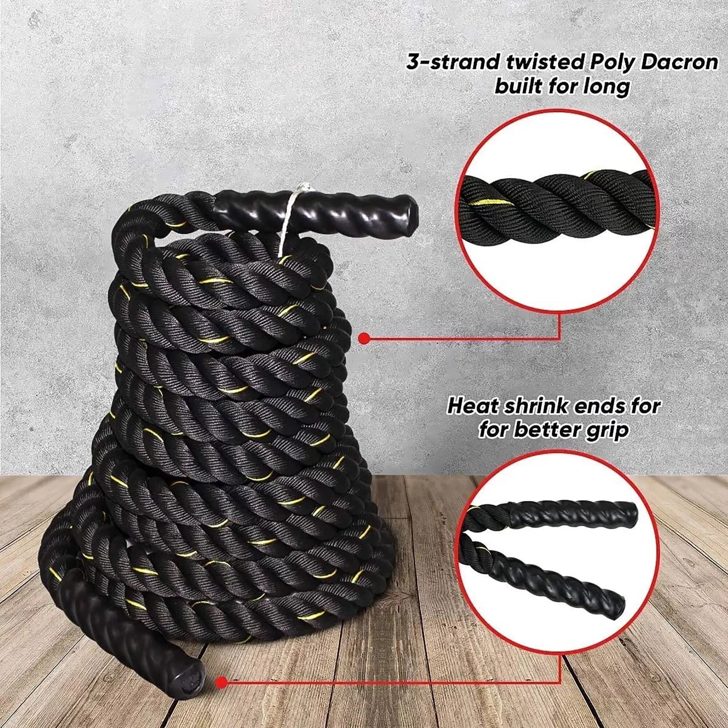 ZENSizeTYLE Training Exercise Battle Rope Indoor Gym Home Workout Equipment Core Muscles Building