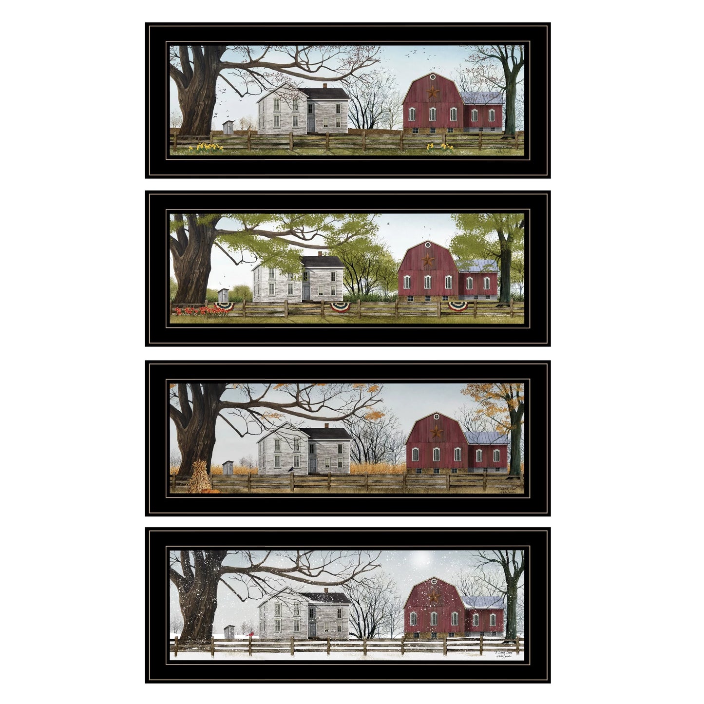 "Four Sizeeasons Collection II" 4-Piece Vignette by Billy Jacobs, Black Frame