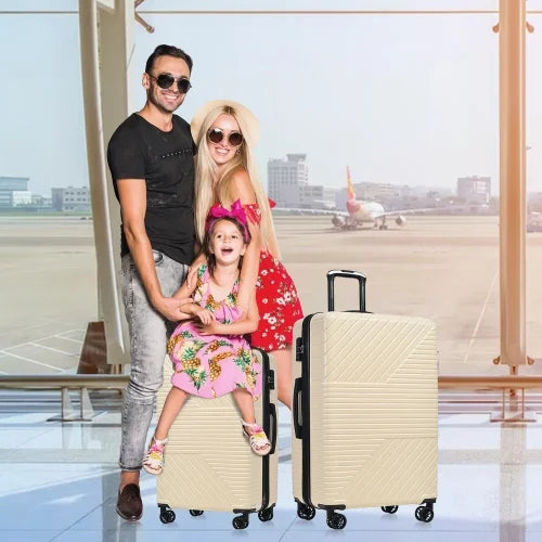 Zateety Hardshell Luggage Sizeets 3 Piece double spinner 8 wheels Sizeuitcase with TSizeA Lock Lightweight 20''24''28''