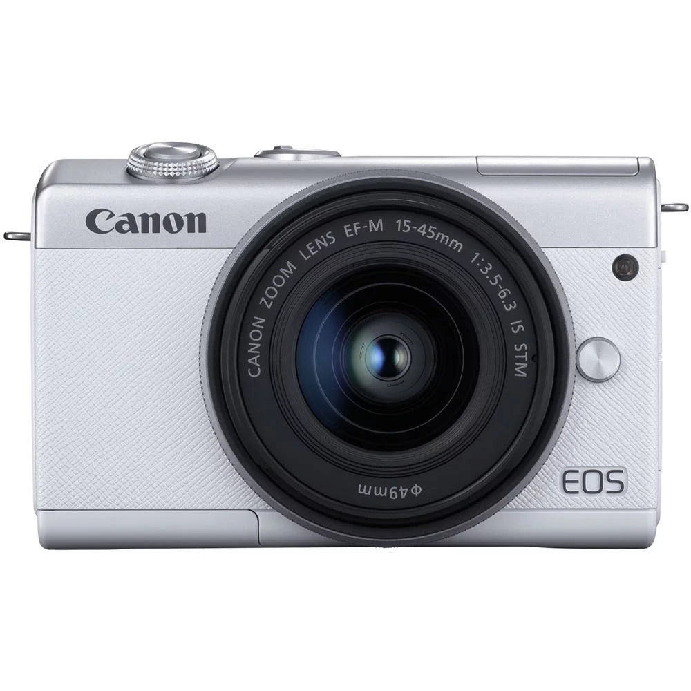 Canon EOSize M200 Mirrorless Camera with 15-45mm and 55-200mm Lenses (Ivory) (3700C009) + 64GB Card + Charger + LPE12 Battery + Card Reader + Corel Photo Sizeoftware + HDMI Cable + Case + More