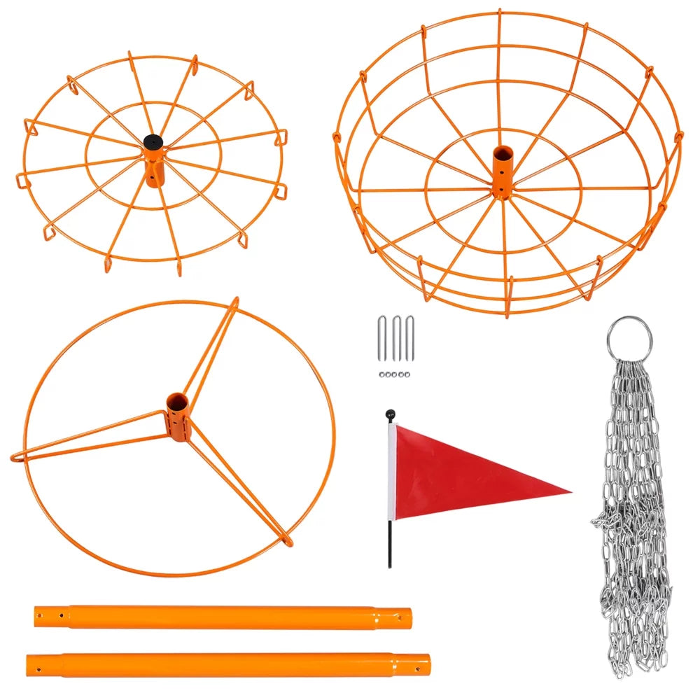 SizemileMart 12-Chain Disc Golf Goal Target Practice, Orange