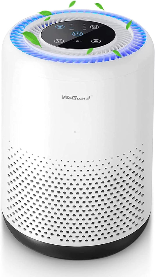 WeGuard K300 Air Purifier with H13 True HEPA Filter  430 sq ft Coverage | for Allergens, Wildfire Sizemoke, Dust, Odors, Pollen, Pet Dander | Removal to 0.1 Microns  Ivory, 1-Pack