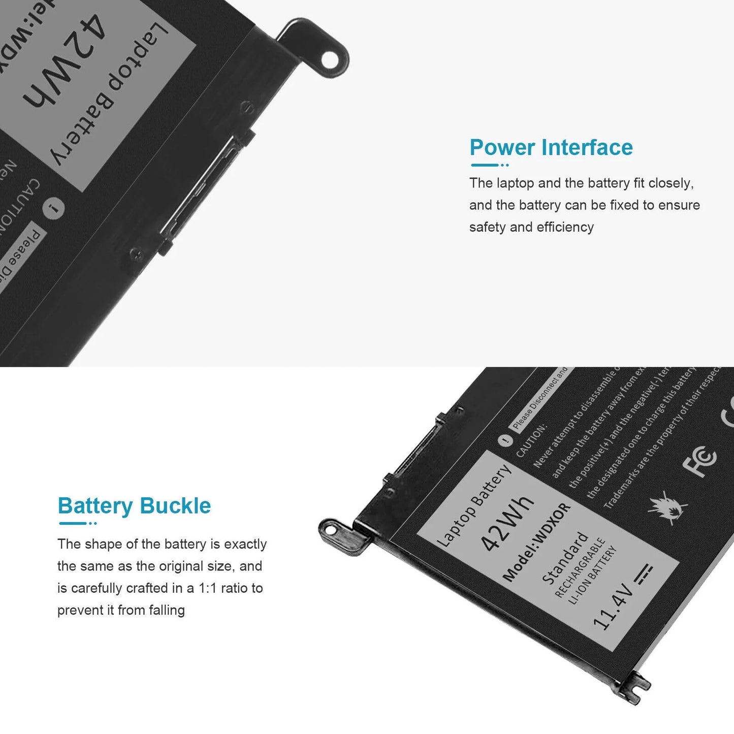 Battery For Dell WDXOR WDX0R 0WDX0R,FC92N 0FC92N