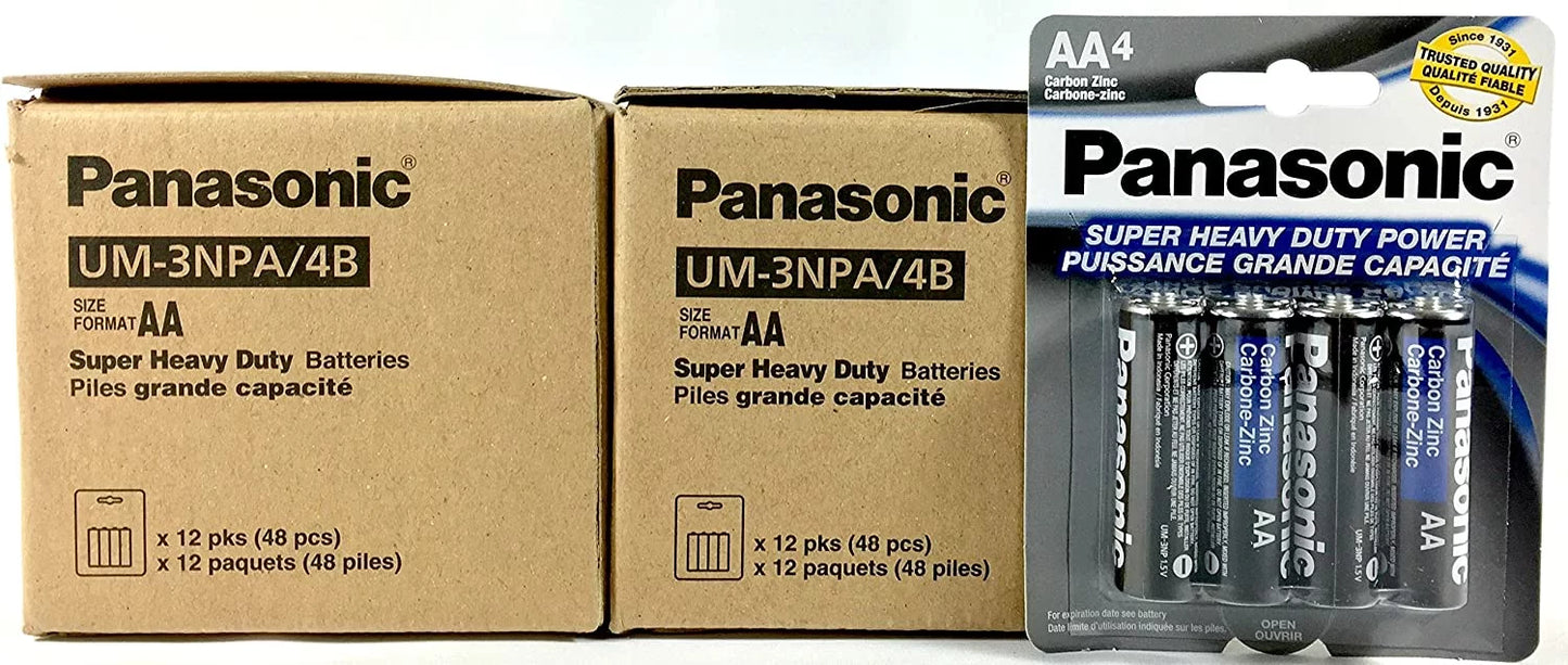 100pc Panasonic AA Batteries Sizeuper Heavy Duty Power Carbon Zinc Double A Battery 1.5v