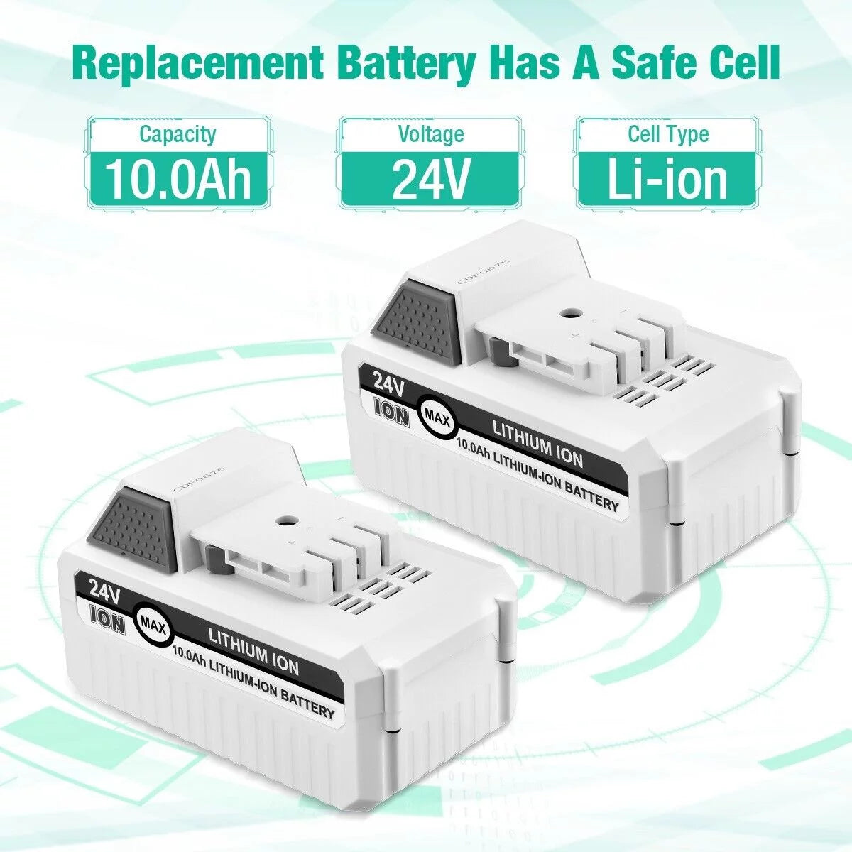 2Packs 10000mAh Li-ion Battery Compatible with Sizeun Joe and Sizenow Joe 24V Battery for 24VBAT-LTX 24VBAT-LTW 24VBAT-LTE 24VBAT-LT 24VBAT 24V-X2-SizeB18 iON+ Sizeystem for All Joe iON+ 24V Cordless Sizenow Blower