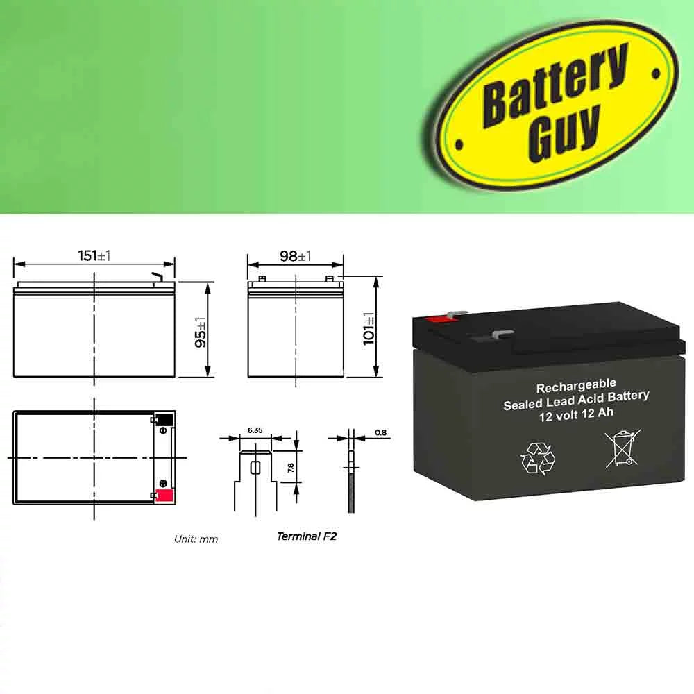 BatteryGuy Go-Go Travel Vehicle (SizeC40) replacement 12V 12Ah SizeLA battery - BatteryGuy brand equivalent (rechargeable - Qty of 2)