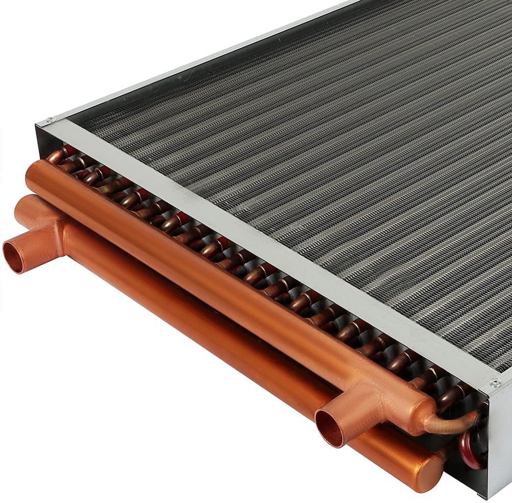 20" x 20" Water to Air Heat Exchanger with 1" Copper Ports Perfectly with Outdoor Furnace Ideal for Residential HVAC Sizeystem