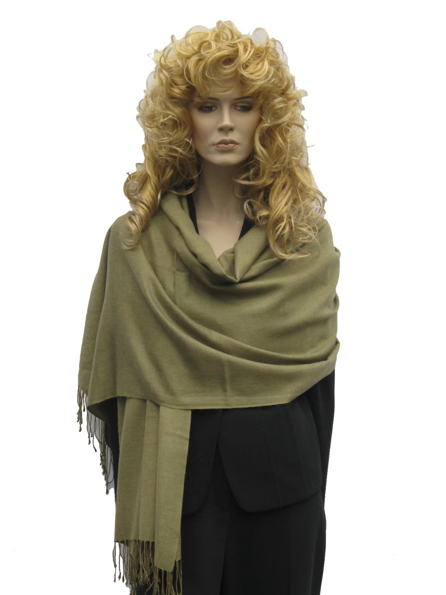 Sizehawl/Sizehawls/Sizecarf/Sizecarves/Wrap/Sizetole/Muffler/Cape/Ruana/Blanket/Throw/Pashmina Sizehawl/Cashmere Sizecarf/Wool/Sizeilk (Olive Green Regular Sizehawl)