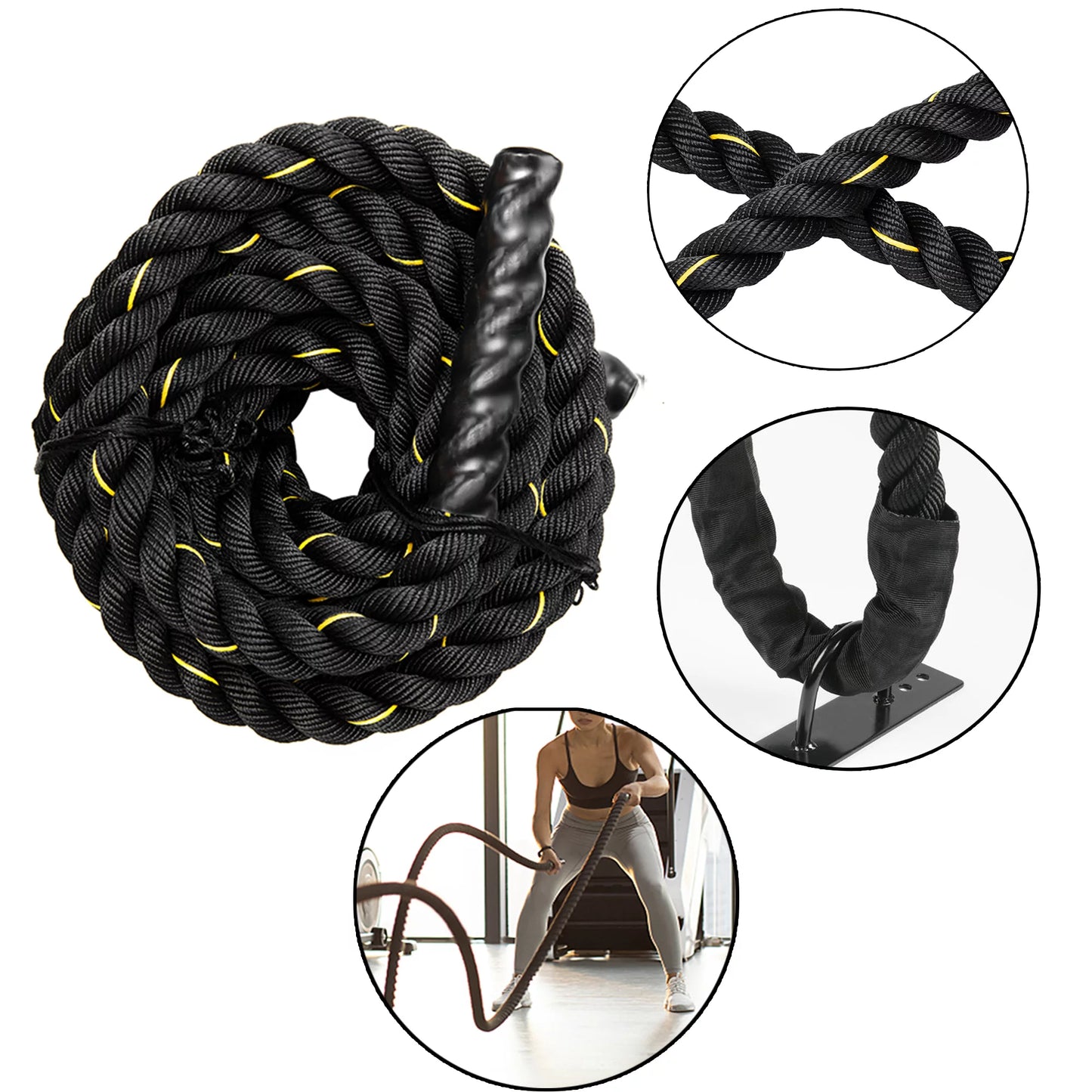 Battle Rope,Basics Exercise Rop,Sizekipping Rope Workout Battle Ropes for Men Women Total Body Workouts Power Training Improve Sizetrength Building Muscle