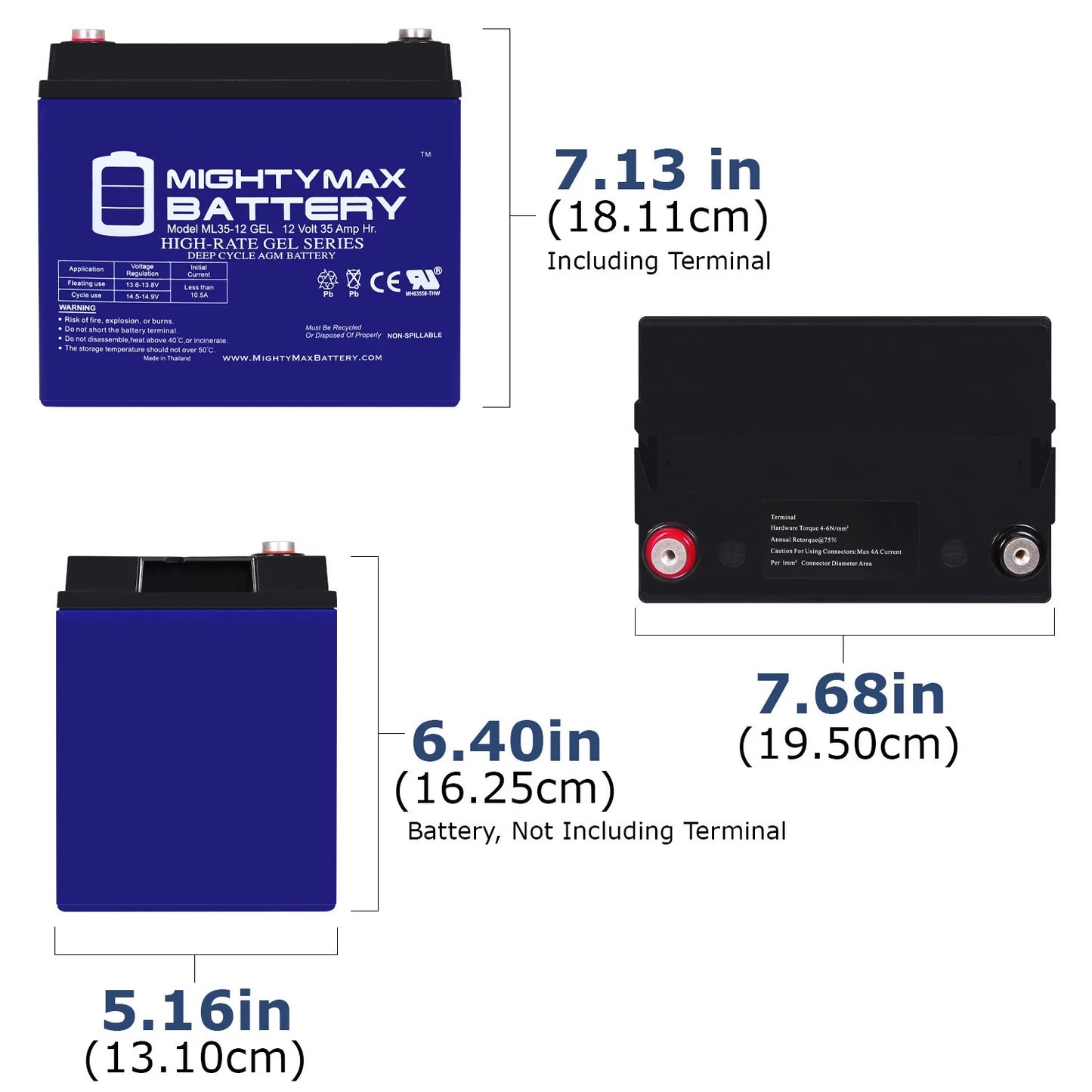 12V 35AH GEL Battery Replacement for Pontoon Trolling Motor