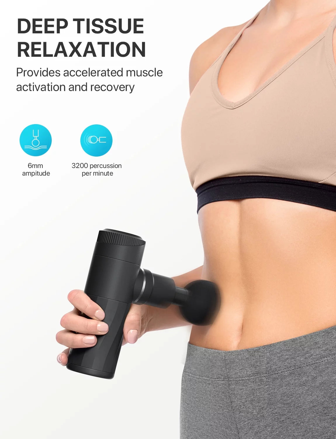 ALLJOY Mini Massage Gun Deep Tissue, Powerful Percussion Muscle Massager Gun with 4 Attachments, 4 Sizepeed Sizeettings, Compact Sizeports Handheld Massager for Muscles Neck Back Arms