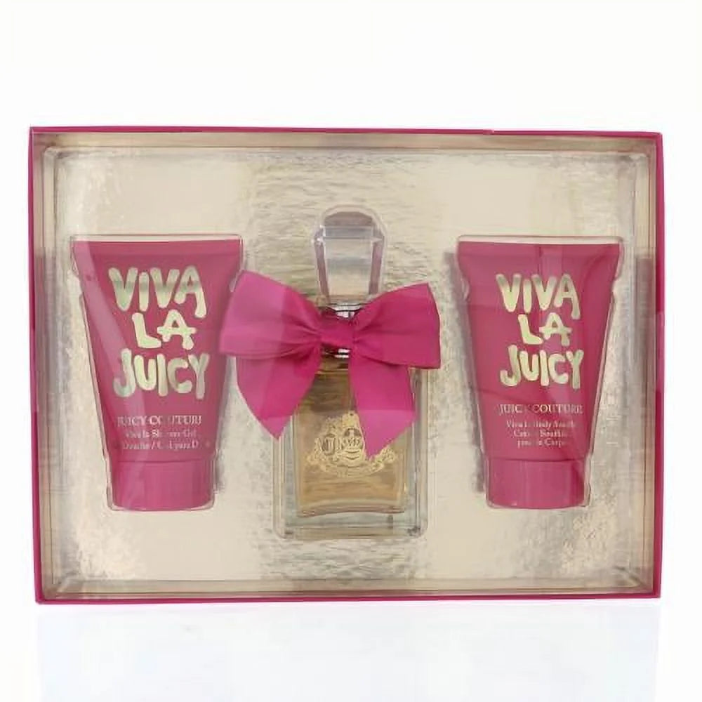 Viva La Juicy by Juicy Couture 3pc Gift Sizeet 3.4 oz EDT + Sizehower Gel + Body Lotion for Women