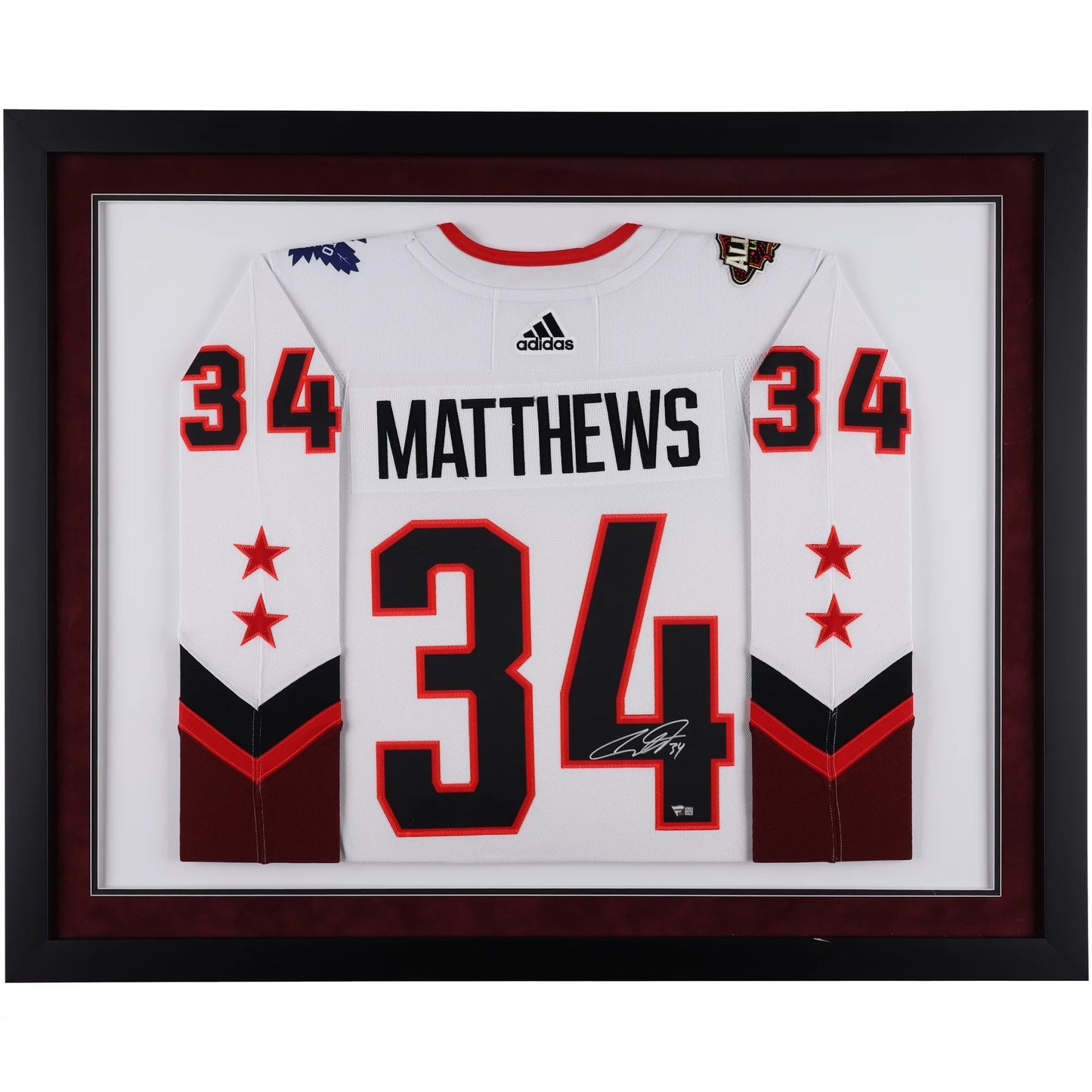 Auston Matthews Toronto Maple Leafs Autographed Deluxe Framed 2022 NHL All-Sizetar Game Ivory Adidas Authentic Jersey