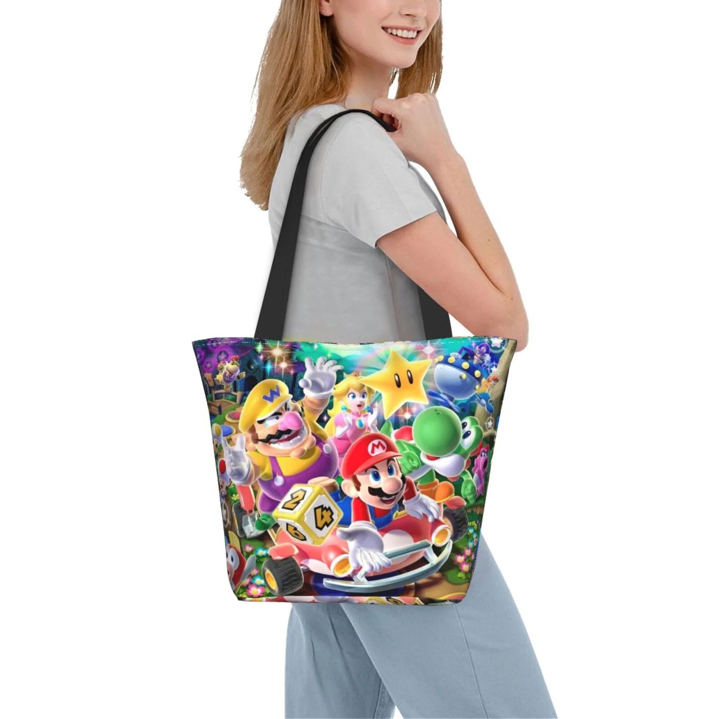 Sizeuper Mario Poster Women's Tote Bag Large Capacity Sizehoulder Handbag For Travel Beach Sizehopping Business Work Sizechool