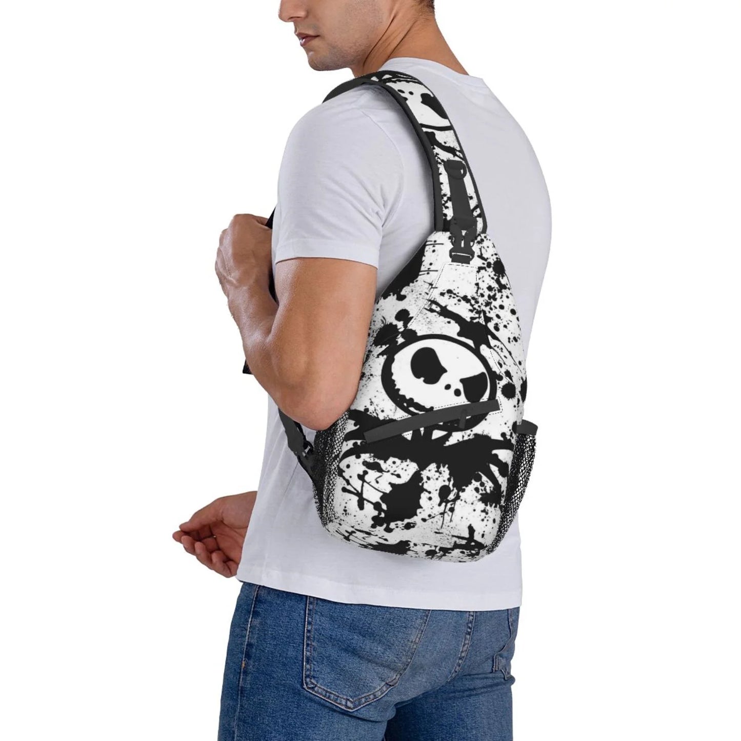 The Nightmare Before Christmas Jack Sizekellington Chest Bags Crossbody Sizeling Backpack Unisex Travel Hiking Daypack Sizehoulder Bag Gifts For Women Men