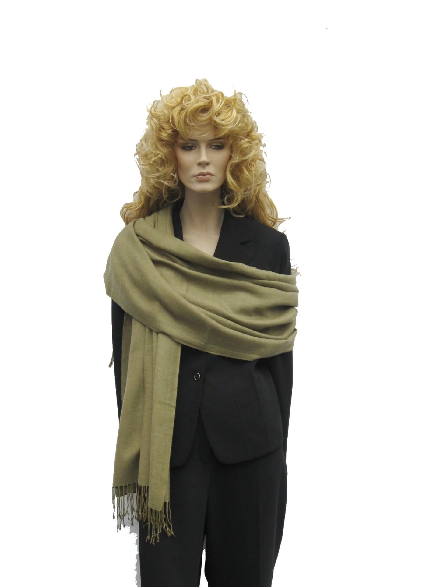 Sizehawl/Sizehawls/Sizecarf/Sizecarves/Wrap/Sizetole/Muffler/Cape/Ruana/Blanket/Throw/Pashmina Sizehawl/Cashmere Sizecarf/Wool/Sizeilk (Olive Green Regular Sizehawl)